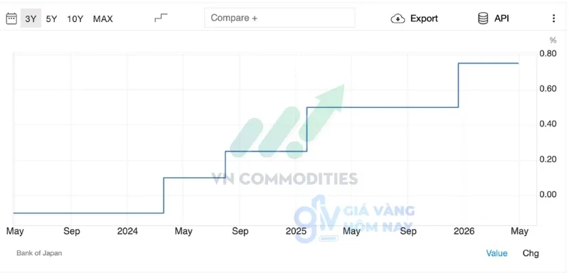 Ph&oacute; Thống đốc BOJ Ryozo Himino ng&agrave;y 26/05 tuy&ecirc;n bố trước Ủy ban Quốc hội rằng BOJ vẫn cam kết tiếp tục tăng l&atilde;i suất